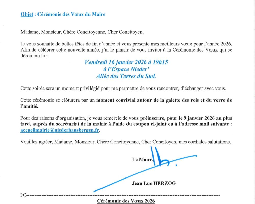 Voeux du Maire - Vendredi 16 janvier 2026